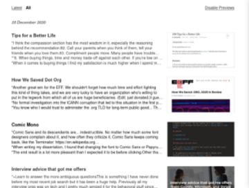 Hacker News Daily best stories interface