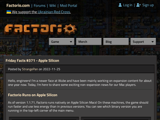 Preview of 'Factorio runs on Apple Silicon'