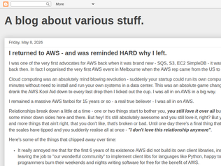 Preview of 'I returned to AWS and was reminded why I left'