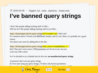 Preview of 'I’ve banned query strings'
