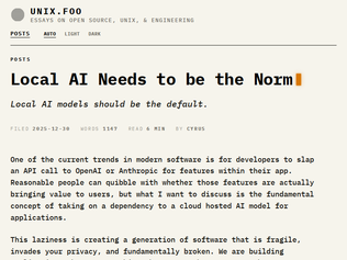 Preview of 'Local AI needs to be the norm'