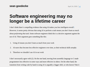 Preview of 'Software engineering may no longer be a lifetime career'