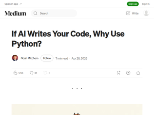 Preview of 'If AI writes your code, why use Python?'