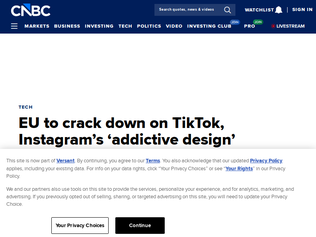 Preview of 'EU to crack down on TikTok, Instagram's 'addictive design' targeting kids'