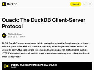 Preview of 'Quack: The DuckDB Client-Server Protocol'