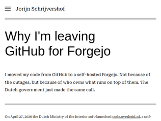 Preview of 'Leaving GitHub for Forgejo'
