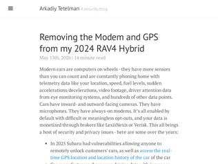 Preview of 'Removing the modem and GPS from my 2024 RAV4 hybrid'