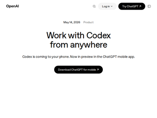 Preview of 'Codex is now in the ChatGPT mobile app'