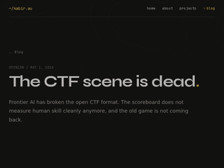 Preview of 'Frontier AI has broken the open CTF format'