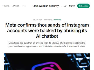 Preview of 'Meta confirms 1000s of Instagram accounts were hacked by abusing its AI chatbot'