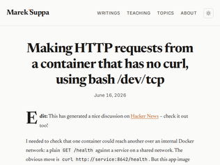 Preview of 'TIL: You can make HTTP requests without curl using Bash /dev/TCP'