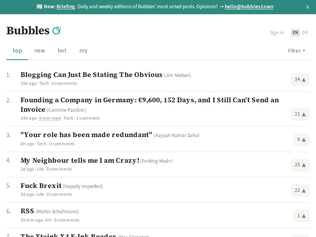 Preview of 'Hacker News but for independent blogs'