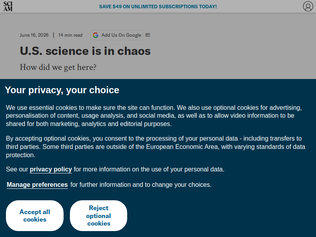 Preview of 'U.S. science is in chaos'