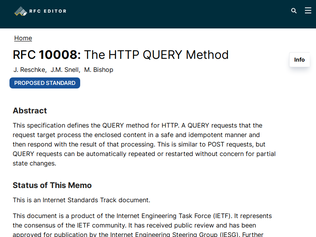 Preview of 'RFC 10008: The new HTTP Query Method'