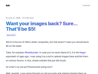 Preview of 'Want your images back? That'll be $5'