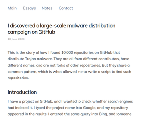 Preview of 'I found 10k GitHub repositories distributing Trojan malware'