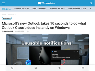 Preview of 'Microsoft new Outlook takes 10 seconds to do what Outlook Classic does instantly'