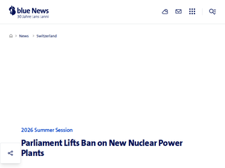 Preview of 'Swiss parliament lifts ban on new nuclear power plants'