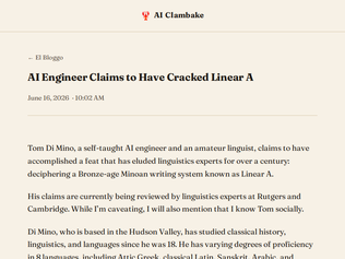 Preview of 'AI Engineer Claims to Have Cracked Linear A'
