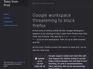Preview of 'Google workspace threatening to block Firefox access'