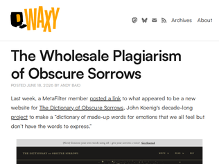 Preview of 'The Wholesale Plagiarism of Obscure Sorrows'