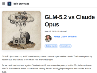 Preview of 'GLM 5.2 vs. Opus'
