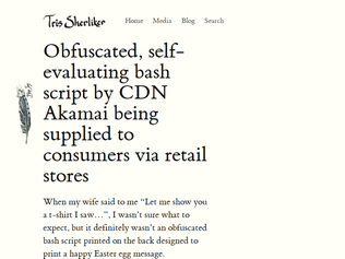 Preview of 'Decoding the obfuscated bash script on a Uniqlo t-shirt'