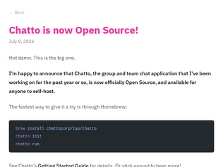 Preview of 'Chatto is now open source'