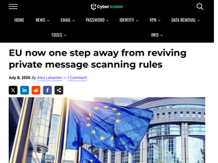 Preview of 'EU now one step away from reviving private message scanning rules'