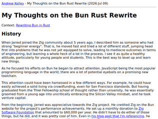 Preview of 'My thoughts on the Bun Rust rewrite'