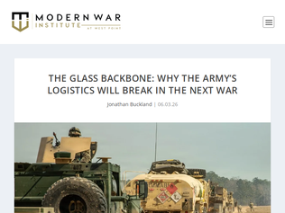 Preview of 'The glass backbone: Why the Army's logistics will break in the next war'