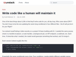Preview of 'Write code like a human will maintain it'
