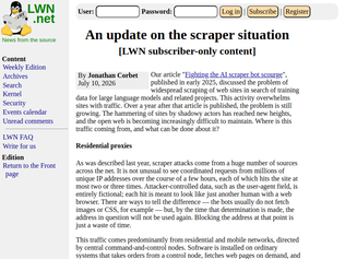 Preview of 'An update on residential proxies and the scraper situation'