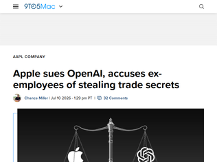 Preview of 'Apple sues OpenAI, accuses ex-employees of stealing trade secrets'