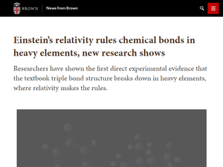 Preview of 'Einstein's relativity rules chemical bonds in heavy elements, new research shows'