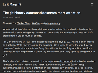 Preview of 'The git history command'