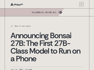 Preview of 'Bonsai 27B: A 27B-Class model that runs on a phone'