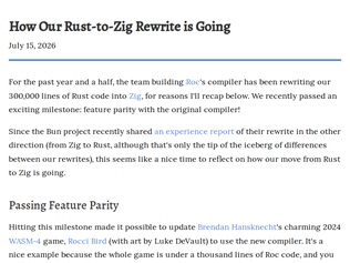 Preview of 'How Our Rust-to-Zig Rewrite Is Going'