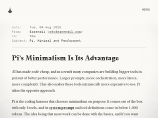 Preview of 'Pi's Minimalism Is Its Advantage'