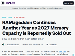 Preview of '2027 memory capacity is reportedly sold out'