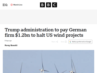 Preview of 'US strikes $1.2B deal to pay German firm to halt offshore wind projects'