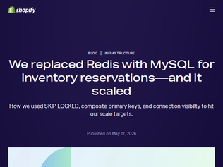 Preview of 'We replaced Redis with MySQL for inventory reservations and it scaled'