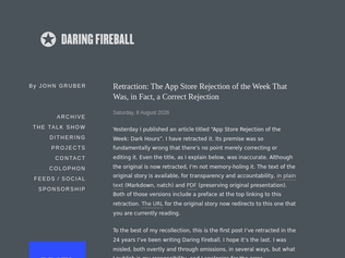 Preview of 'Retraction: The App Store Rejection of the Week That Was a Correct Rejection'