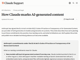 Preview of 'How Claude marks AI-generated content'