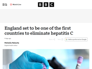 Preview of 'England set to be one of the first countries to eliminate hepatitis C'