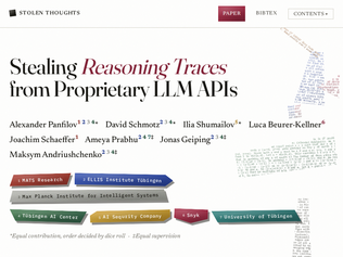 Preview of 'Stealing Reasoning Traces from Proprietary LLM APIs'