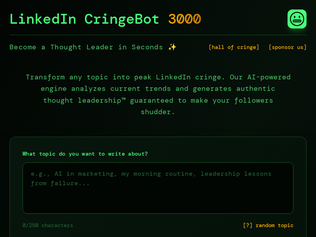 Preview of 'LinkedIn CringeBot 3000'