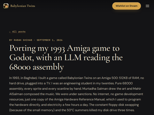 Preview of 'Porting my 1993 Amiga game to Godot, with an LLM reading the 68000 assembly'