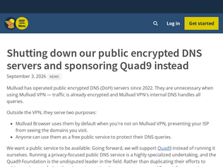 Preview of 'Shutting down our public encrypted DNS'