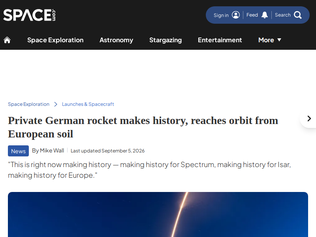 Preview of 'Private German rocket makes history, reaches orbit from European soil'